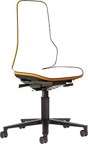 Interstuhl bimos Arbeitsstuhl Neon Basisstuhl mit Rollen Flexband orange Sitzhöhe 450-620 mm ohne Polster