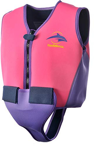 Konfidence JACKET - Unsere Original Premium Youth Swim Vest/Swim Jacket für Kinder von 8-14 Jahren - Unsere Jugend Auftriebshilfe mit abnehmbaren Schwimmern (Rosa/Flieder (ca. 8-10 Jahre))