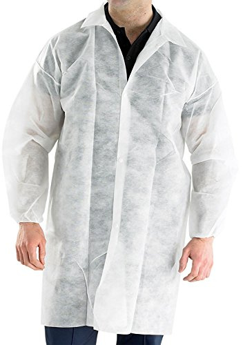 Polyprop Disposable Visitor's Coat White - Large Pack of 10