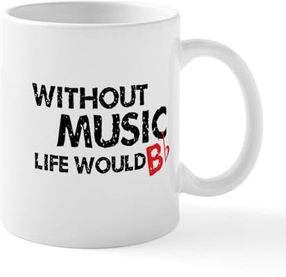 CafePress Without Music Life Would B Flat Mug 11 oz (325 ml) Ceramic Coffee Mug