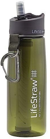 LifeStraw Go 2 Nachfüllbare Wasserflasche mit Eingebautem (2-Stufig) Green Filter, Grün, M