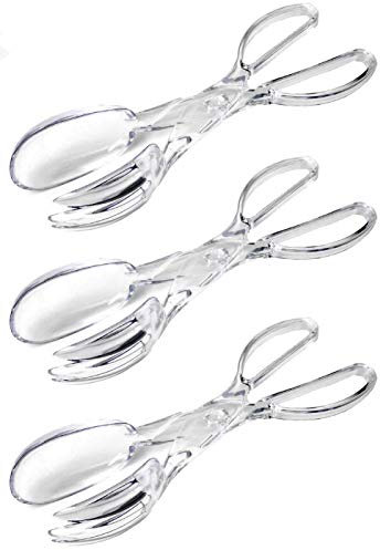 Chef Craft 20353 1 pièce Premium Plastique Pince à salade, clair, 11–1/10,2 cm Pack Of 3 claire