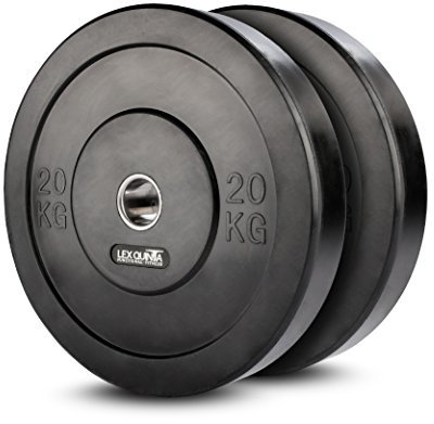 Lex Quinta Bumper Plate/Vollgummi 2x20kg Hantelscheiben für 50mm Hantel Stangen