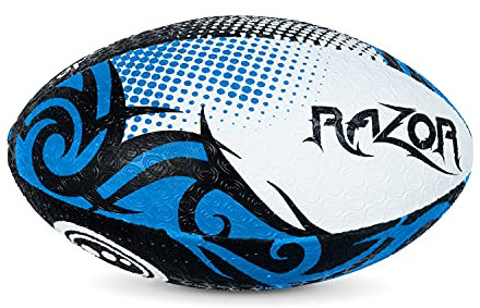 Optimum Razor Ballon de Rugby pour Homme, Noir/Bleu, Taille 3