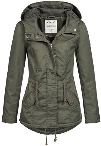 ONLY Damen Onlnew Lorca Spring Parka Jacket CC OTW Parka, per Pack Grün (Grape Leaf Grape Leaf), 38 (Herstellergröße: M)