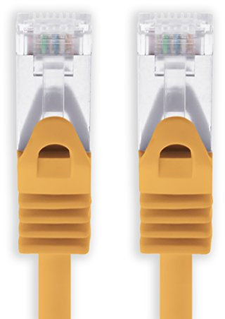 20m - orange - 1 Stück CAT.7 Netzwerkkabel Sftp (Rohkabel) Patchkabel (SET) 10000Mbit/s - 500 MHz konfektioniert mit 2 RJ45 Stecker Cat6a