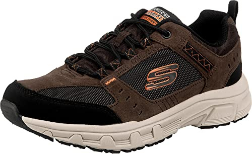 Skechers Uomo Oak Canyon Trainers, Chocolate Leather/Pu/Mesh/Black Trim, 41.5 EU
