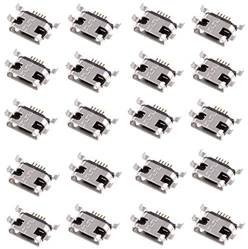Oiyagai 20 Stück Telefon Micro USB Typ-B 5 Pin Weiblich SMD Panel Montagebuchsen
