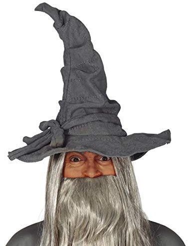 Amakando Authentischer Zauberhut Merlin/Grau/Gandalf Hut für Herren/EIN Blickfang zu Karneval & Kostümfest