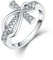 JO WISDOM Damen Ringe silber 925 Infinity Unendlicher Kreuz Kruzifix Ring mit 3A Zirkonia Swarovski,Schmuck für Frauen
