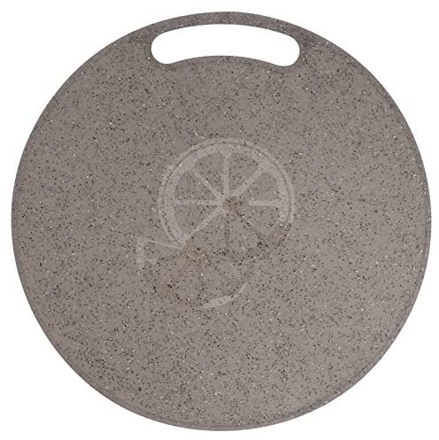 Yardwe Marble Chopping Board Over Sink Cutting Board Plastic Marble Cutting Board Round Non Slip Kitchen Chopping Board with Handle for Fruit Vegetable Round Cutting Board Round Chopping Board