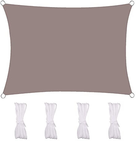 MEEYI Sonnensegel Wasserdicht 2.5X3m Sonnenschutzsegel Wasserdicht 95% Beschattung UV Schutz Wetterschutz Wasserabweisend Windschutz & Tear Resistant Für Garten Terrasse Schwimmbad, Khaki