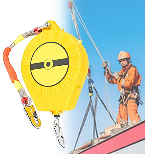 DBZDM Absturzsicherung Einziehbar, Höhensicherungsgerät Set, Selbsteinziehendes Rettungsleinenkabel mit Selbstsichernder Haken, Last-150KG 5m/7m/10m/15m/20m/30m