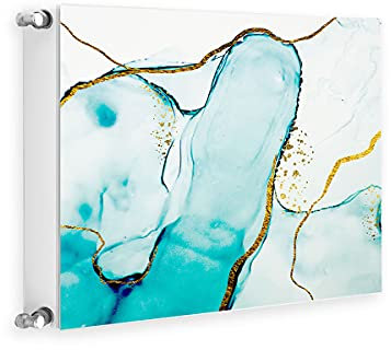 TMK ArtDeko Magnetische Heizkörperverkleidung Modernes Design Einfache Montage 60x60 Magnet Heizkörperabdeckung, Marmor