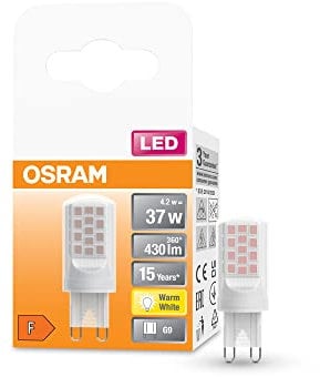 OSRAM Star PIN LED-Lampe für G9-Sockel, matte Optik ,Warmweiß (2700K), 430 Lumen, Ersatz für herkömmliche 37W-Leuchtmittel, nicht dimmbar, 1-er Pack
