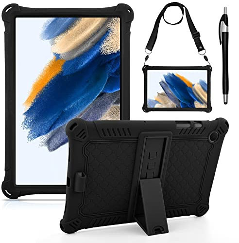 KATUMO Funda para Samsung Galaxy Tab A8 10.5 2021 SM-X200/X205/X207,Silicona a Prueba Funda Niños para Galaxy Tableta A8 10.5 Pulgadas Cover,con Cinturón de Hombro y Pluma Táctil