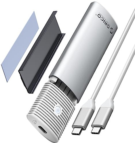 ORICO M.2 NVMe SATA SSD Enclosure Adapter Tool-Free, USB C 3.2 Gen 2 10Gbps NVME, 5Gbps NGFF SATA PCIe M-Key(B+M Key) 2230/2242/2260/2280, Aluminum External M2 Reader Support UASP Trim- PWDM2-WH
