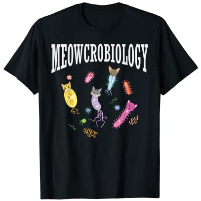 Meowcrobiology Funny Cat Lover Biology Fan Microbiologist Maglietta