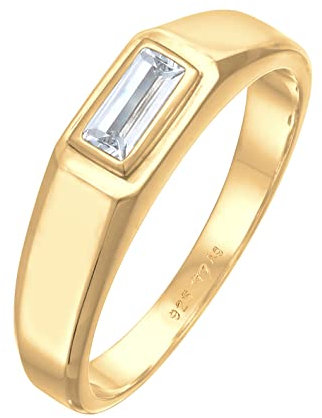 Kuzzoi Herrenring mit Topas Edelstein, Eleganter Solitär Ring in 925 Sterling Silber vergoldet, Goldener Herren Edelsteinring, Bandring für Männer, Ringgröße 66, 0612391922_66