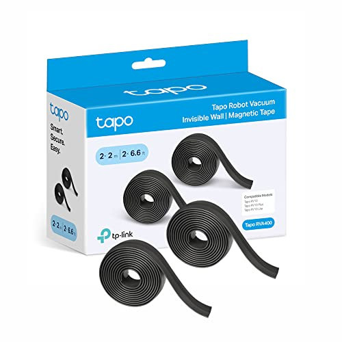 Tapo Tira de límite magnética para aspiradora Robot, Compatible RV10 Plus, RV10, RV10 Lite, el Paquete Incluye 2 Cintas magnéticas de 2 m, Adhesivo 3M RVA400