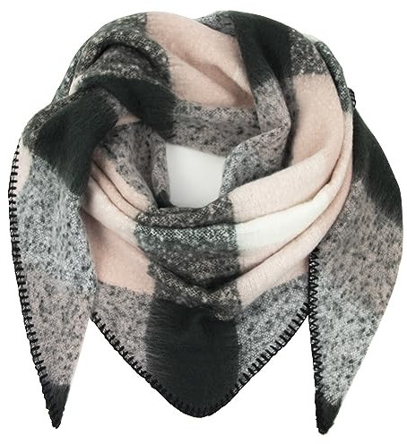 Glamexx24 XXL Damen Halstuch Unisex Poncho - Dreieckige Form Trendfarben Winterschal Kariert - Viele Variationen