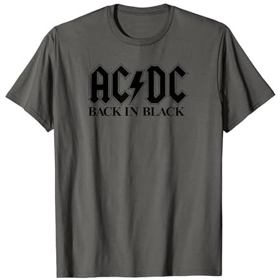 Offizielles AC/DC Logo Rock Musik Band Back In Black T-Shirt