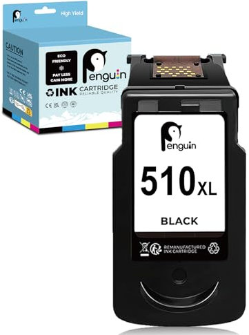 Penguin PG-510XL (1 Schwarz) Tintenpatrone für wiederaufbereitete Druckerpatronen für Canon 510 XL für MP270 MP230 MP280 MP490 MP495 MP480 MP497 MP499 IP2700 IP2702