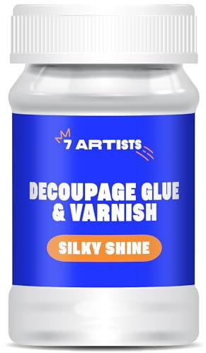7 Artists Colla Acrilica per Decoupage 100 ml | Colla per Tovaglioli | Vernice Trasparente | Articoli per Decoupage