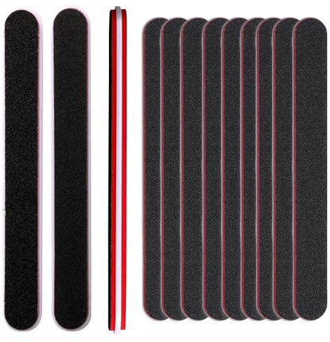 Sonnenschein by Hans Kniebes Professional Nail File for Strong and Gel Nails 18 cm for Manicure and Pedicure Nail File Washable Double-Sided Pack of 12