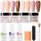 Layhou 4 Colors Dip Powder Nail Kit - Nail Powder Dip Kit Starter Set For Home Diy Salon Nail Art, Nail Dipping Powder Kit Glossy or Frosted With Base Top Coat Activator As Gifts For Women (Set 1)