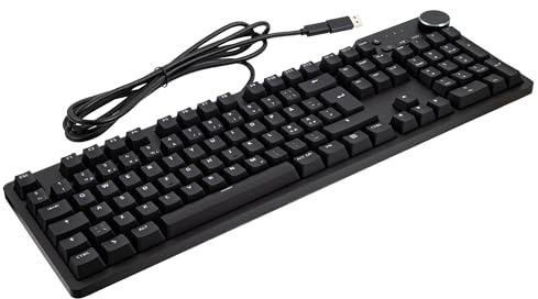 Das Keyboard 6 Professional Mechanische Tastatur Skandinavien Layout - 105 Tasten, LED-Beleuchtung, Cherry MX Blue Clicky, USB 3.1 Hub, Multimediatasten, NKRO, Aluminiumgehäuse (DK6PBTLEDMXCLINOX)