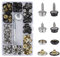 Bottoni a Pressione, Automatici Vite Canvas Snap, 15mm e 10mm Metallo Fissaggio a Bottoni in Tela e Tappezzeria per Barche a Vela, Mobili di Copertura, Barche Tenda, Tessuti di Jeans, Pelle (50 Set)