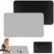 TNOMSNO 2 Stück Napfunterlage Hund Katzen, 48x30cm Set Napfunterlage Hund Katzen Silikon Hundenapf Unterlage wasserdichte Hund Katze Fütterungsmatte rutschfeste Schwarz&Grau