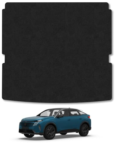 Peugeot e-3008 (2024+) Carpet Boot Mat | Black Edge Trim Tailored Fit Boot Liner Full Coverage Protection Accessories Easy Clean Anti Slip Made in the UK