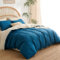 Nayoroom Bettwäsche 135x200 Blau mit Beige Stockholm Style Bettbezug Set 2 Teilig Blaugrün Aesthetic Modern Weich Renforce Microfasr Einfarbig Wendebettwäsche mit Reißverschluss und Kissenbezug 80x80