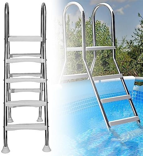 KLYDBMYT Échelle de Piscine Hors Sol, échelle de Piscine à 4 marches, Charge 500 LB, marches de Piscine antidérapantes Double Face Hors Sol, pour Piscine Hors Sol dans l'arrière-Cour
