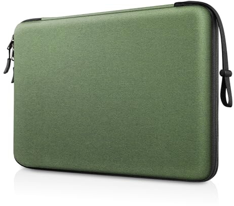 FINPAC 14-inch Hard Laptop Sleeve Case Compatible with Acer Chromebook Lenovo, HP, Dell, Acer Laptop Notebook Ultrabook, Water-Resistant Shockproof Computer Bag, Olive