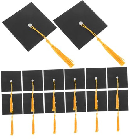 BESTYASH 50pc Graduation Cap Candy Toppers Party Supplies Bottle Caps Decorative Cake Inserts for Nursing Graduation Parties