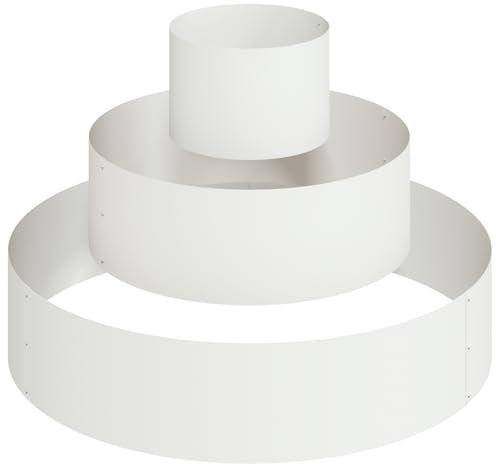 vidaXL Macetero metálico Grande cilíndrico Ø 90cm en Acero Blanco, Decorativo y Moderno para el jardín, Resistente para Uso Exterior, Set con función colapsable y diseño Ajustable, Ideal para Planta