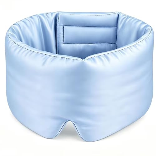 100% Maulbeerseide Schlafmaske Augenmaske mit verstellbarem Kopfband für Herren und Frauen, große Schlafmaske und Augenbinde für Nachtschlaf, Reisen und Nickerchen