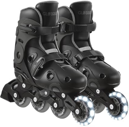GLOBBER GO Skates – Inlineskates Kinder, verstellbar Gr. 34-37, ABEC 9, Leuchtrolle, Geschwindigkeitsanpassung