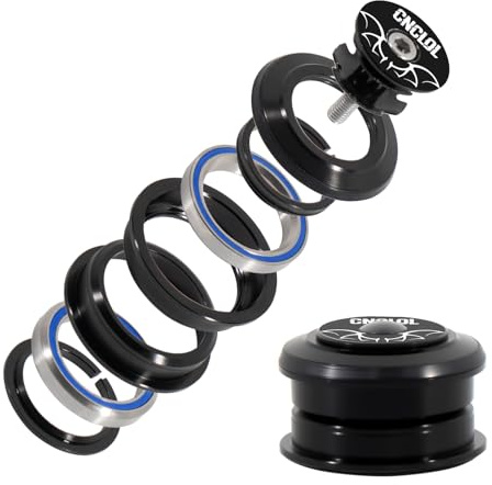 CNCLOL Dirección de Bicicleta 1 1/8, Juego de Dirección 34mm/44mm/41.8-52mm/44-55mm/44-56mm, Rodamiento Dirección MTB/BMX, Semi Integrada, con Rodamientos Sellados.