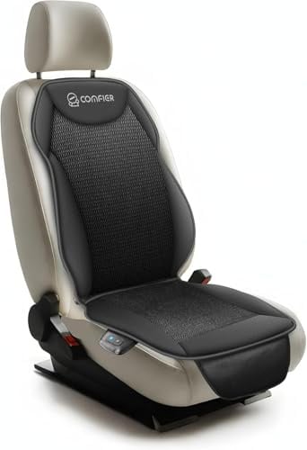 COMFIER 12V Kühlendes Autositzkissen, Belüfteter Sitzbezug für Vordersitze, Einstellbare Temperatur, Universal Passform für PKW LKW SUV, Schwarz