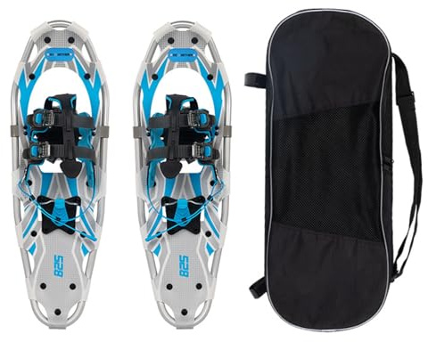 kranero 21/25/30 Inch Weight Snowshoes Snow Shoes Cross Country Skis Heel Lift Toe Box for Women Men Youth Carrying Bag Snow Baskets(青,825)