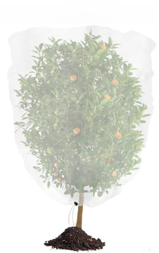 FACAIIO Weiße Pflanzennetzabdeckung mit Kordelzug und für Obstbäume, Gemüse und Blumen, 2 m x 2,für 4 m Netzschutz