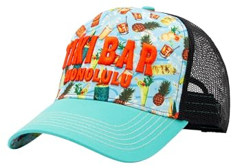 King Kerosin Tiki Bar Trucker Cap Basecap Baseballcap Curved Brim Truckercap Meshcap Herren - Snapback, mit Schirm, Schirm Frühling-Sommer
