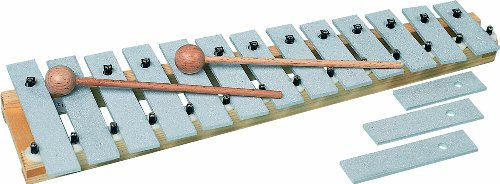 Goldon - Sopran-Glockenspiel, 13+3 Klangplatten aus Aluminium, mit 2 Schläger