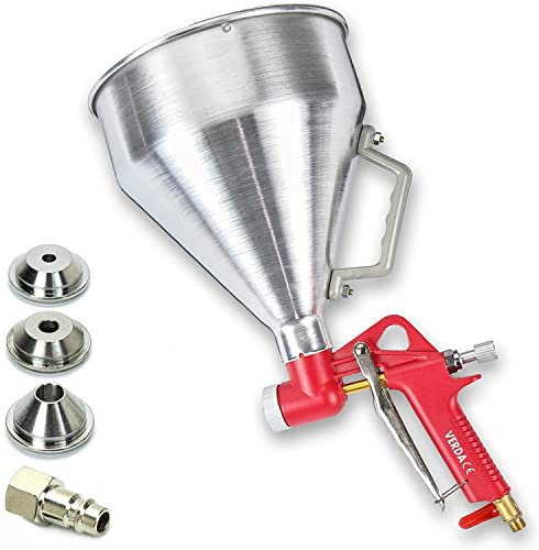 Trichterpistole 6L mit 3 Düsen Spritzpistole, 4mm / 6mm / 8mm, Putzmeister Aluminiumtrichter Putzpistole für professionelle Anwendungen, Putzhexe, Spritzgerät für Putz und Farbe, Profi SN300
