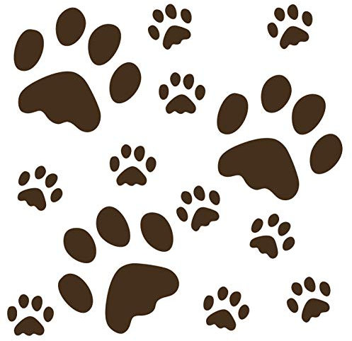 kleb-Drauf® | 13 Pfoten | Braun - matt | Wandtattoo Wandaufkleber Wandsticker Aufkleber Sticker | Wohnzimmer Schlafzimmer Kinderzimmer Küche Bad | Deko Wände Glas Fenster Tür Fliese