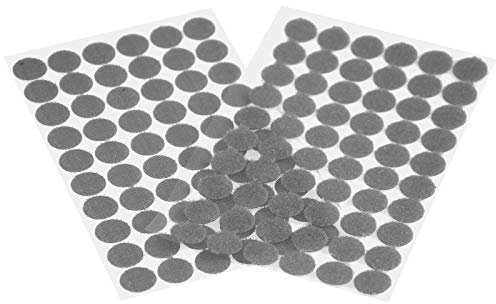 60 Klettpunkte 15mm Klettband-Punkte Klebepunkte Klettverschluss selbstklebend, Farbe:grau